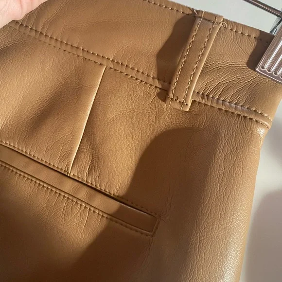 ARITZIA BABATON command pant vegan leather brown size 2 full length - Picture 8 of 8